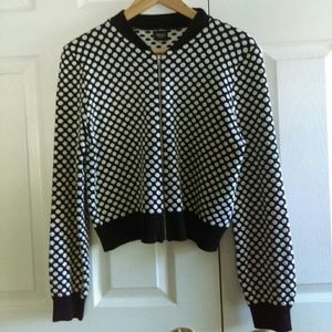 Mod polkadot zip up sweatshirt